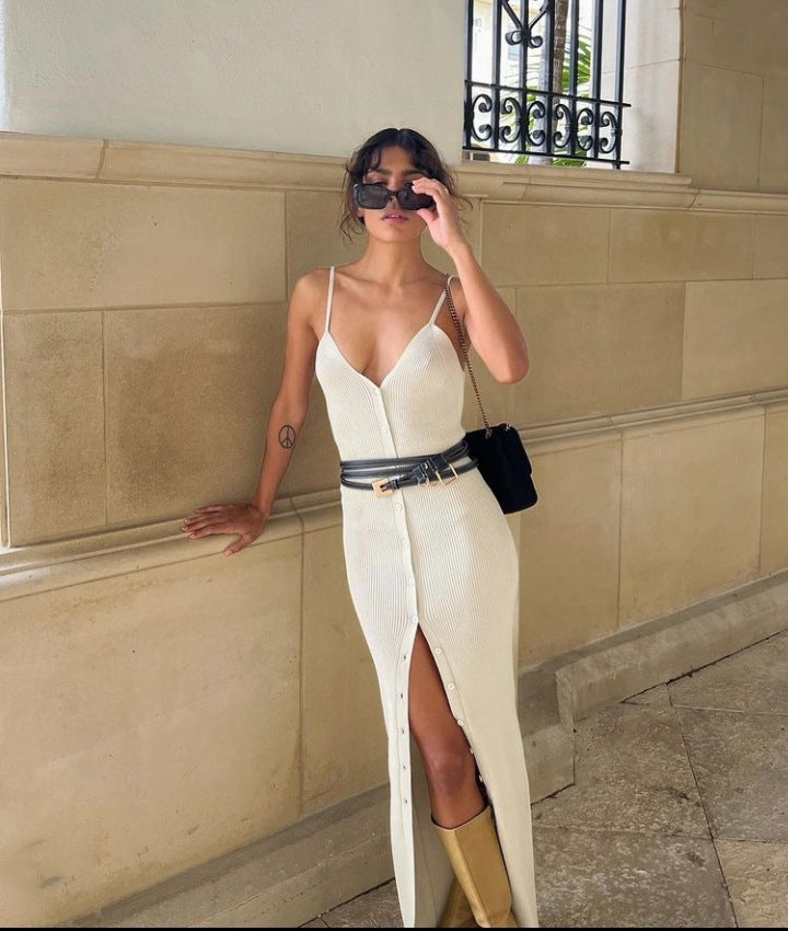 Charlotte long ribbed knit dress