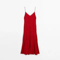 Sling A-line Sleeveless Deep V-neck Dress