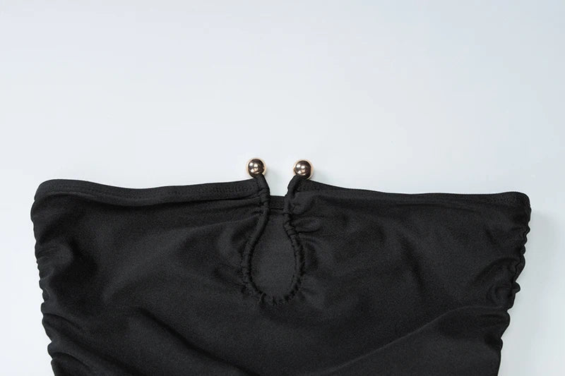 Off-shoulder Black Maxi Dress