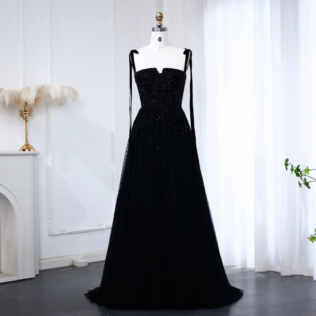 Sequined Beaded Evening Dresses with Straps
