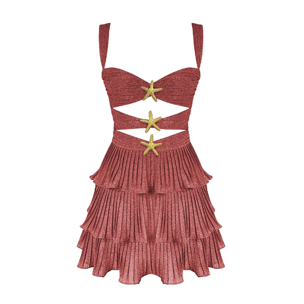 Cover Up Skirt Geometry Printed Two-Piece Beach Dress