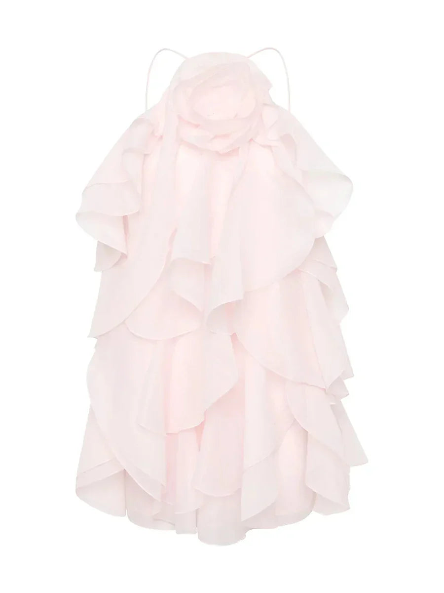 Solid Spliced Appliques Loose Mini Dress