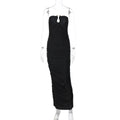Off-shoulder Black Maxi Dress