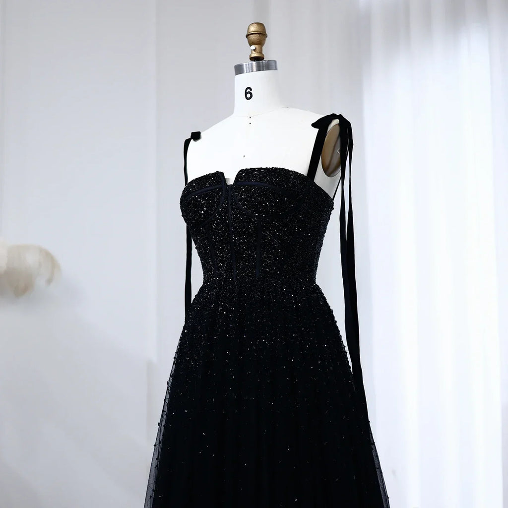 Sequined Beaded Evening Dresses with Straps
