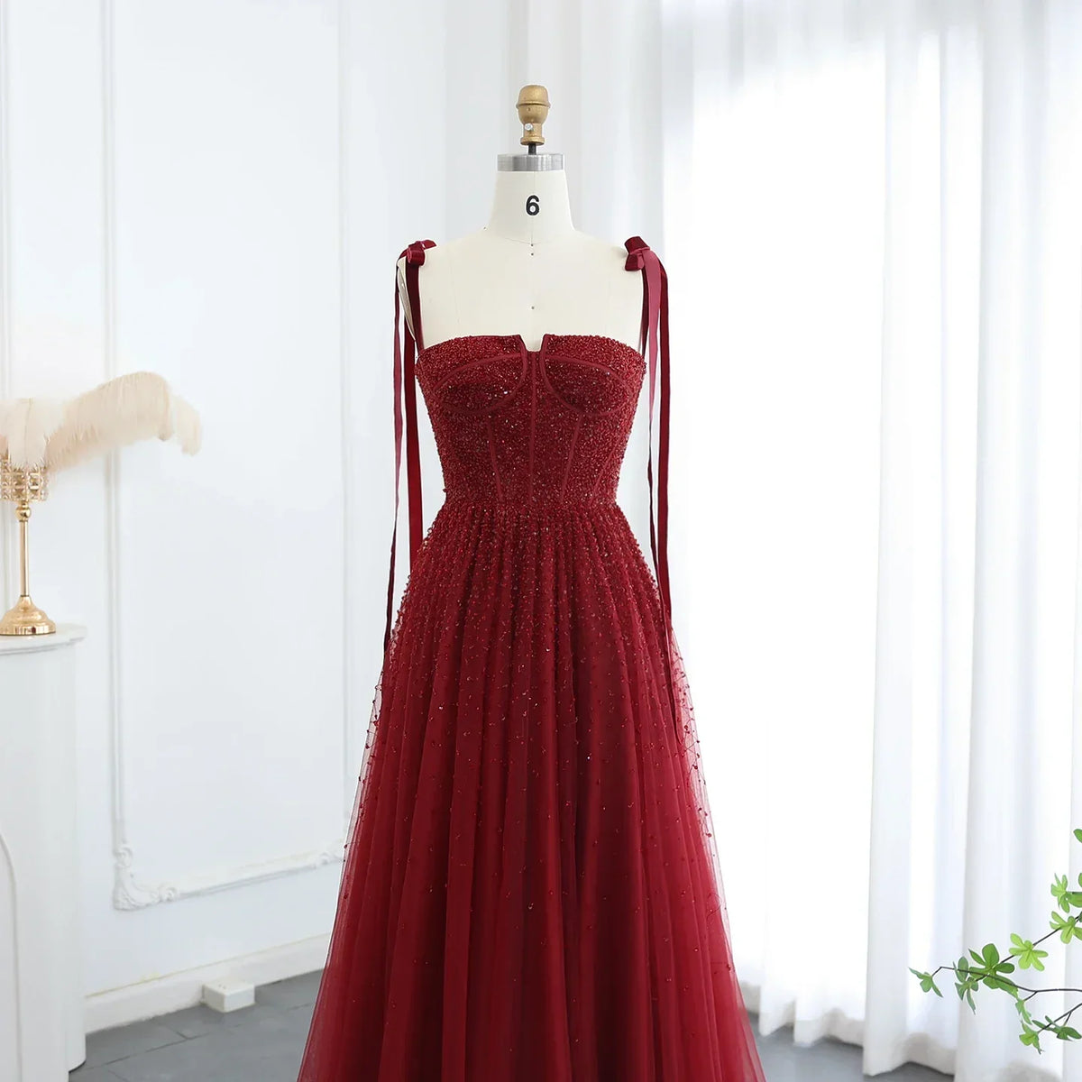Sequined Beaded Evening Dresses with Straps