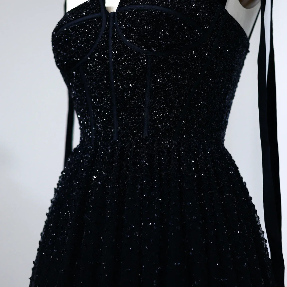 Sequined Beaded Evening Dresses with Straps
