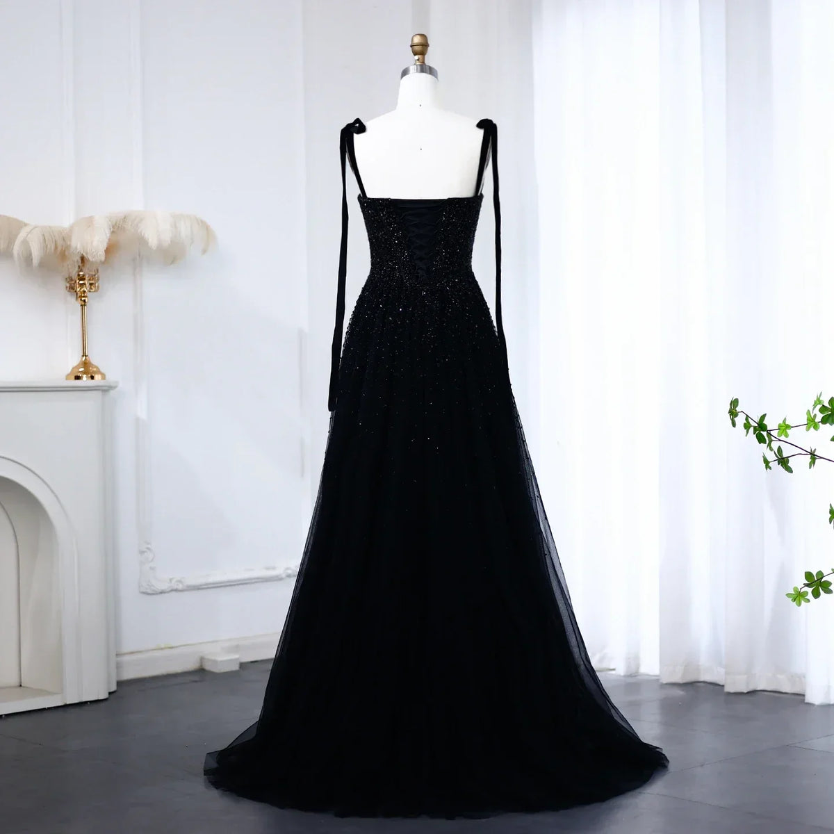 Sequined Beaded Evening Dresses with Straps