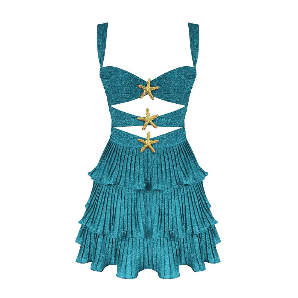 Cover Up Skirt Geometry Printed Two-Piece Beach Dress