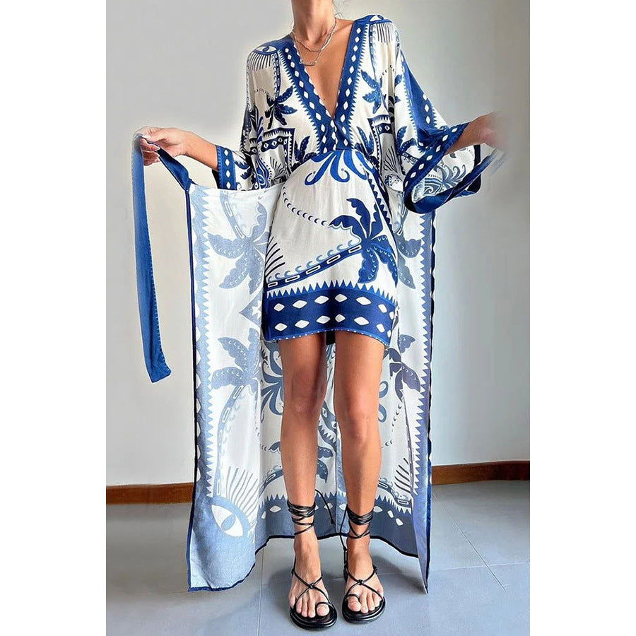 Positioning Loose Dress Casual Vacation Half Length Sleeve