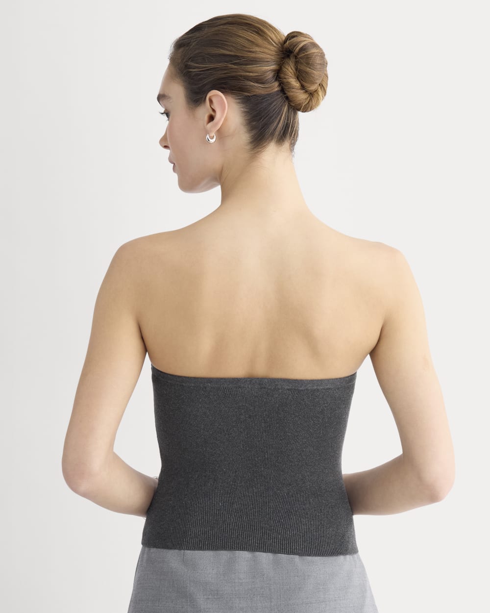 Knit Tube Top | Heathered Soot