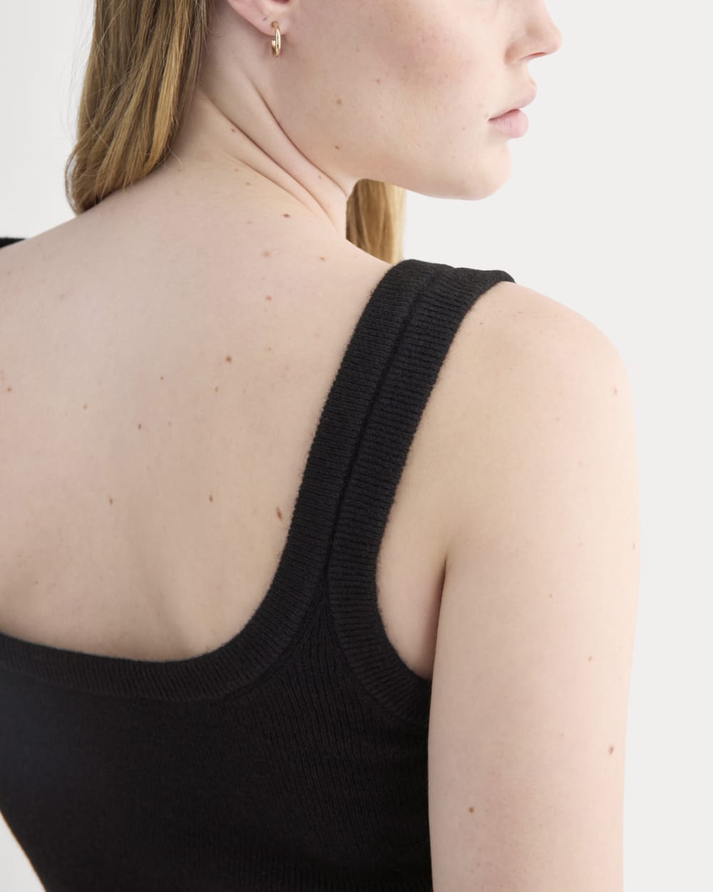 Cashmere Cropped Tank | Black