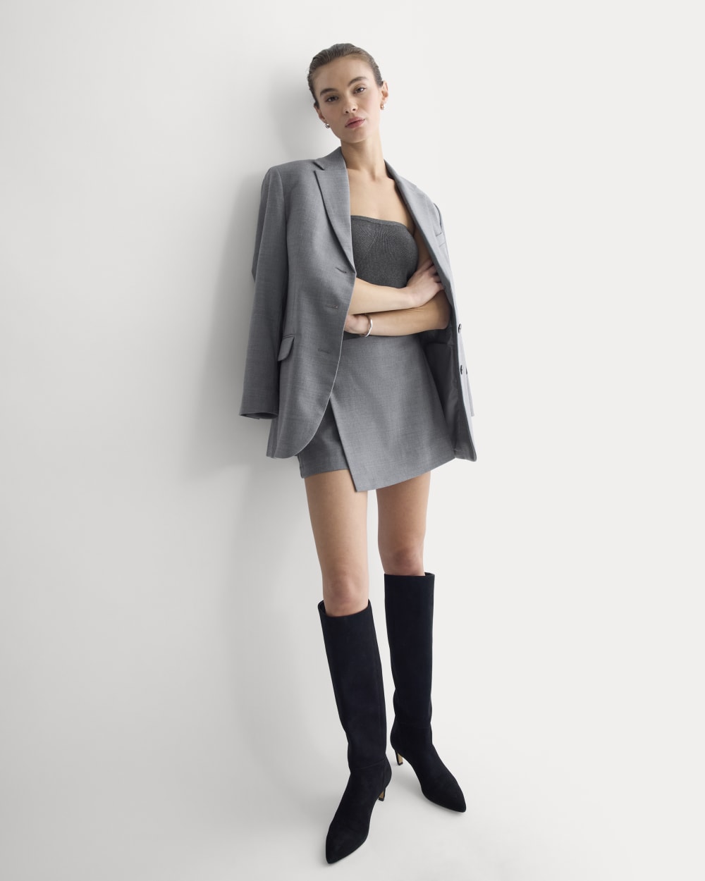 Knit Tube Top | Heathered Soot