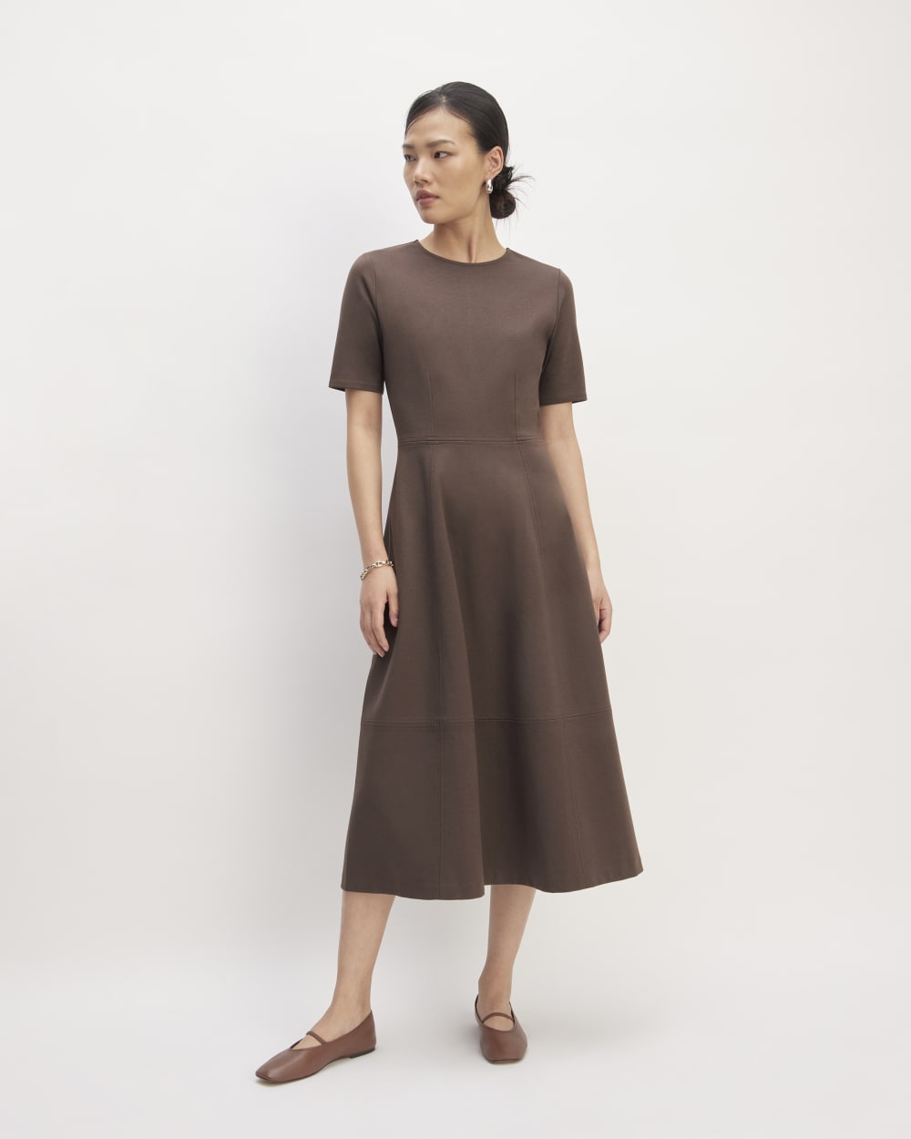 The Dream Short-Sleeve Dress | Earth Brown